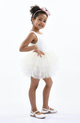 White Solid Tutu Dress
