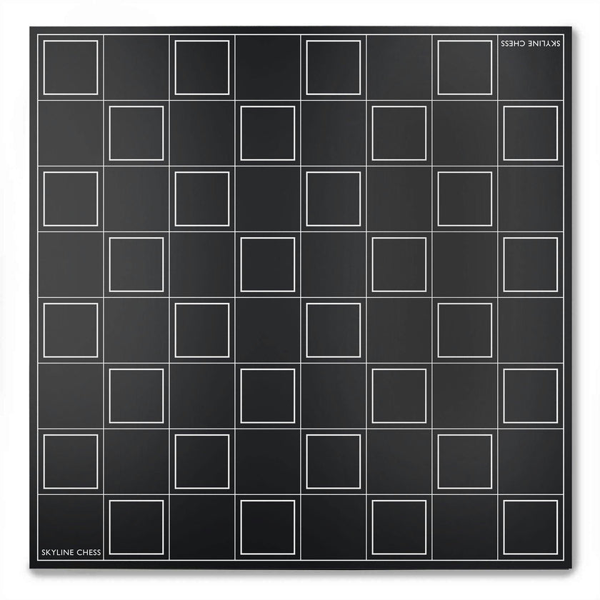 Chess Set Stainless Steel WORLD ICONS with Wooden Grid Board