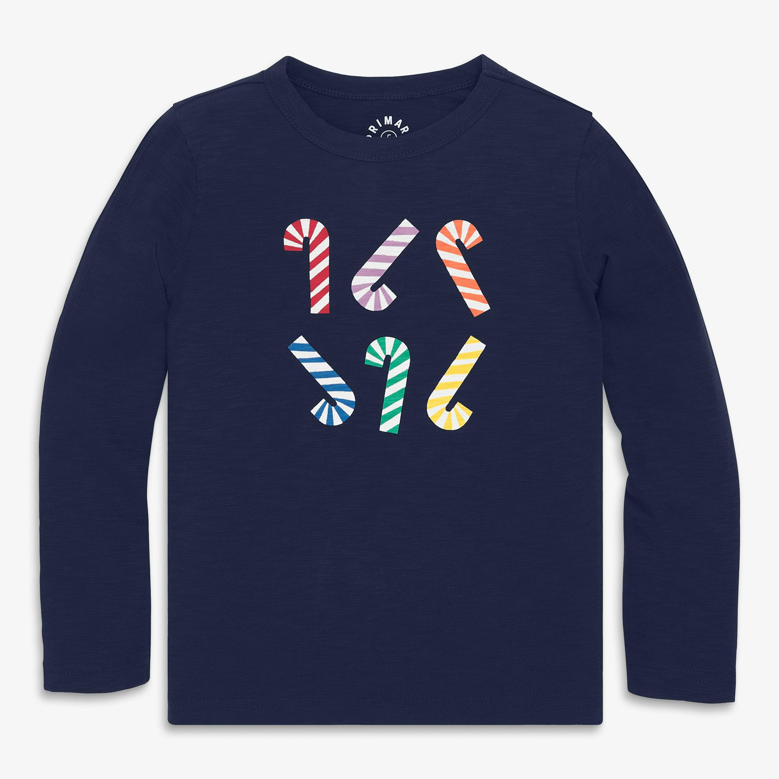 Kids long sleeve rainbow candy canes tee