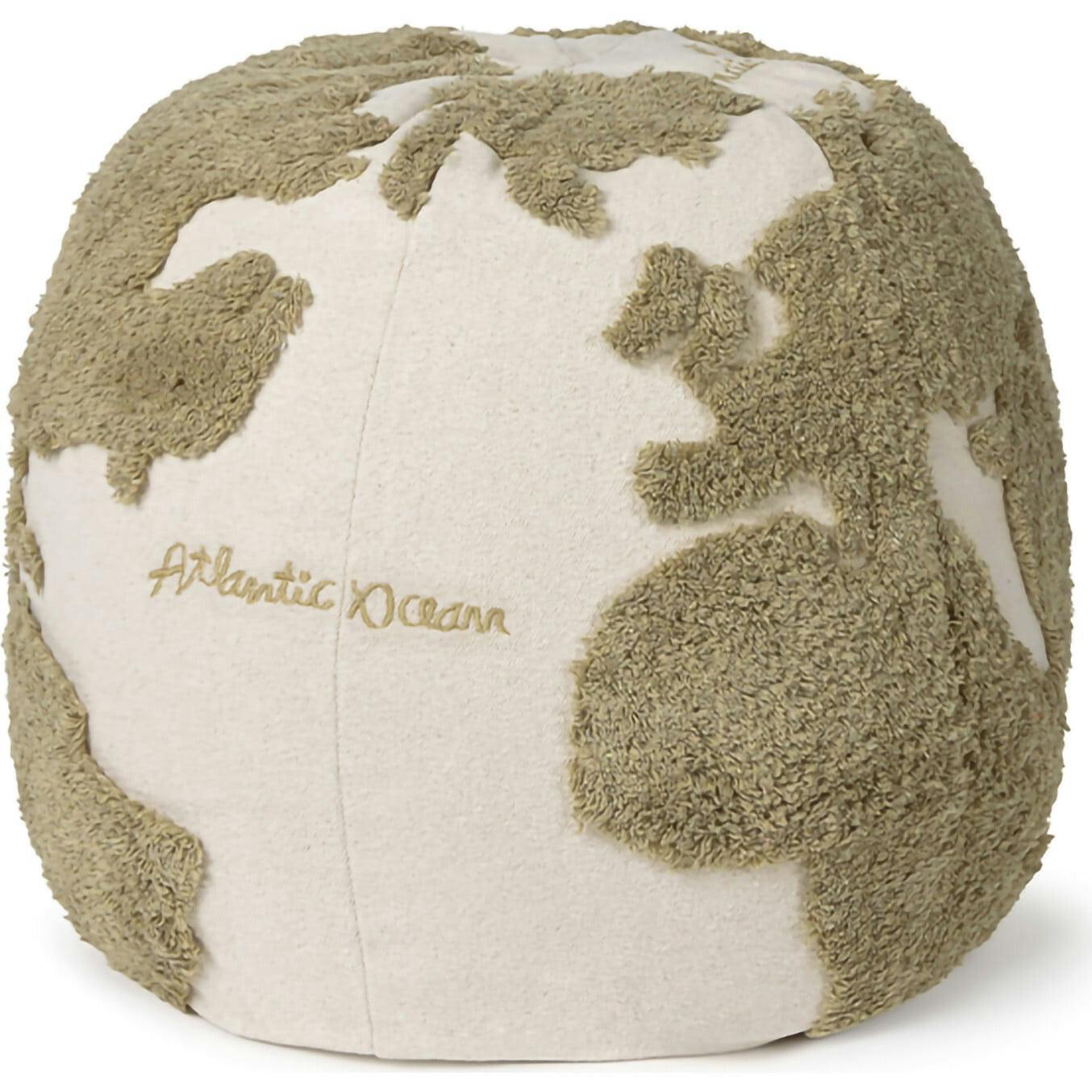 Pouf World Map Rugcycled