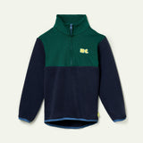 Recycled Cotton And Sherpa Navy Zipup