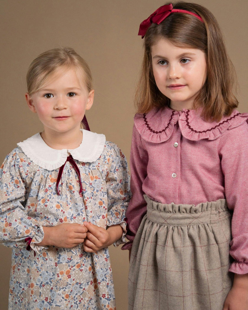 Gaya Blouse Burgundy Minicheck
