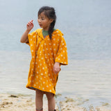 Bees Kids Hooded Beach Poncho, Gold