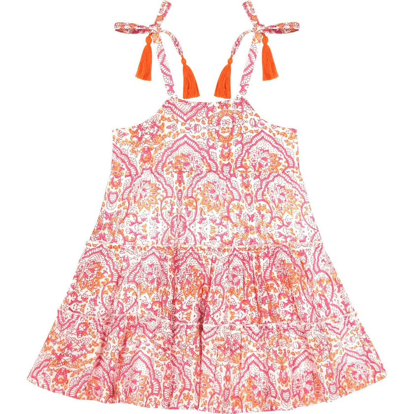 Bella Shoulder Tie Block Print Dress, Prints