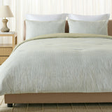 Stripe Reversible Comforter Set, Green