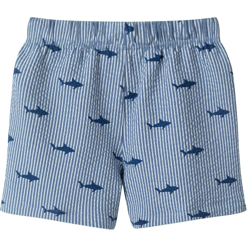 Boys Short Sleeve Cabana Set | Navy Stripe Shark