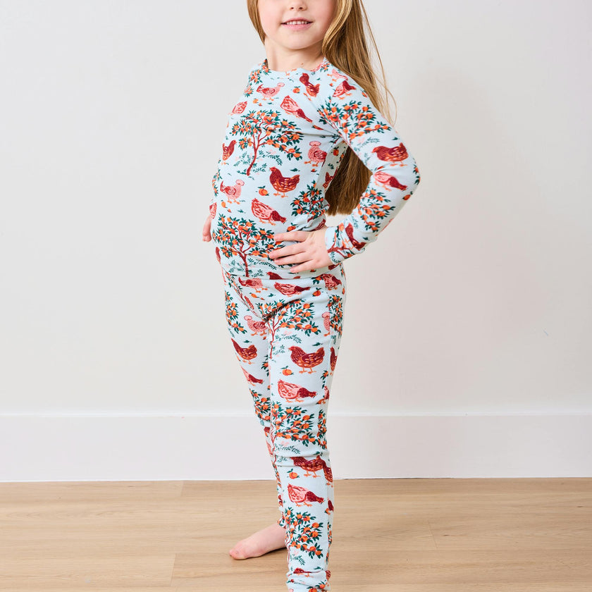 Hen House - Kids PJ Set - Soft Blue