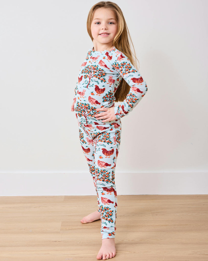 Hen House - Kids PJ Set - Soft Blue