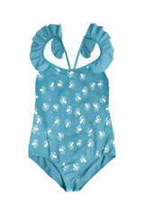 Coco One Piece Swimsuit Folpetto print Seafoam
