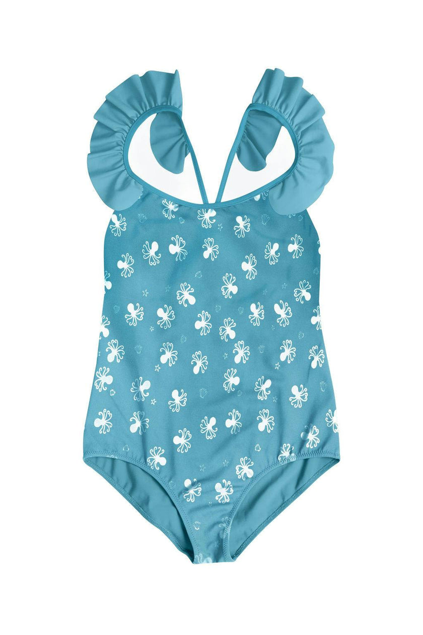 Coco One Piece Swimsuit Folpetto print Seafoam