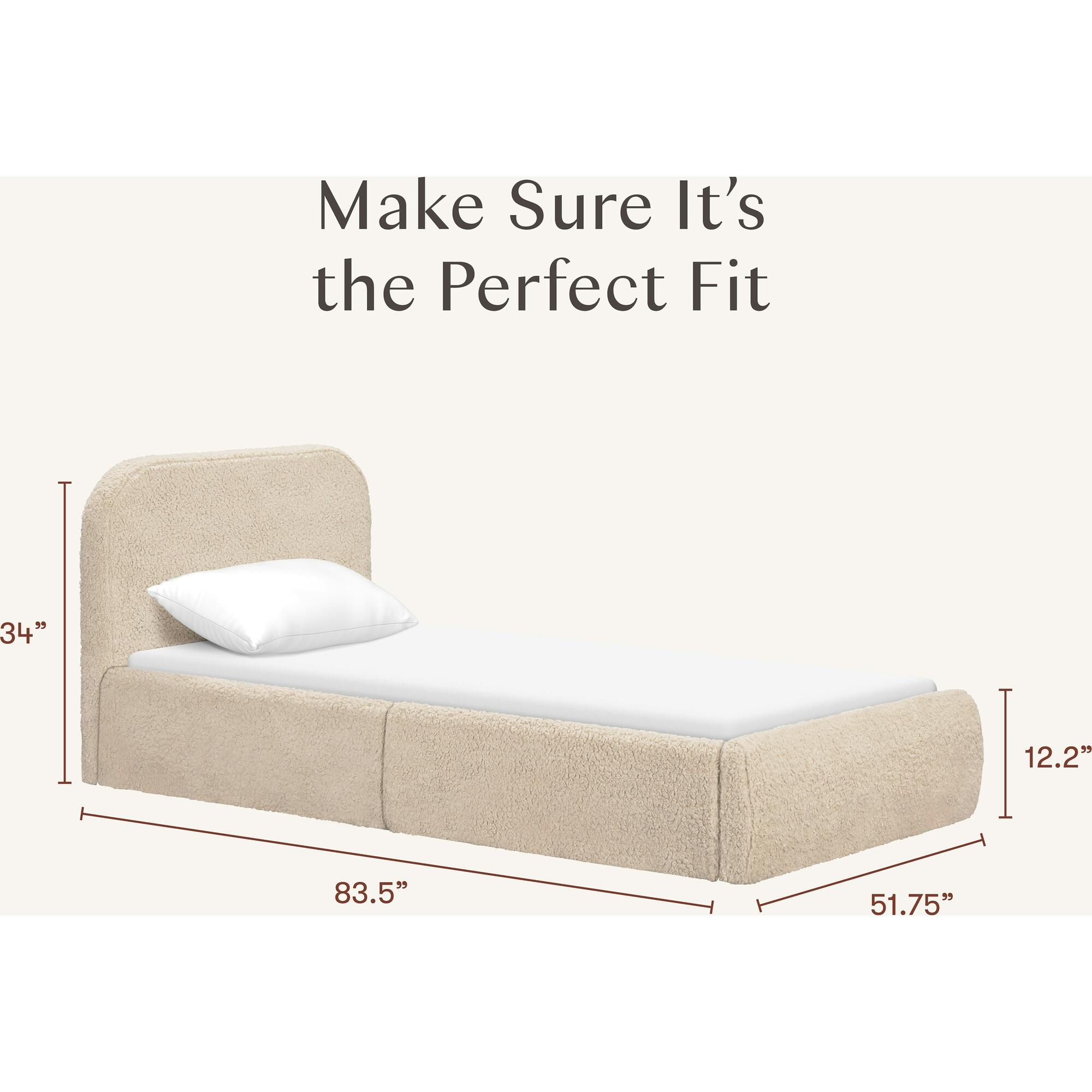 Nara Twin Bed in Chai Shearling