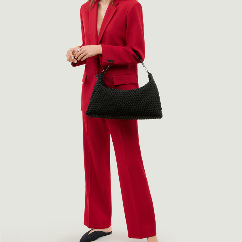 Porto Medium Half-Moon Bag | Onyx