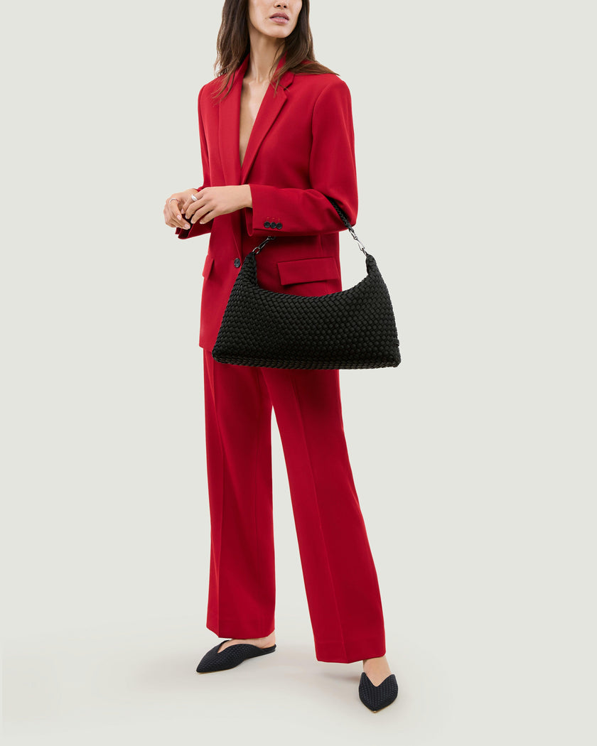 Porto Medium Half-Moon Bag | Onyx