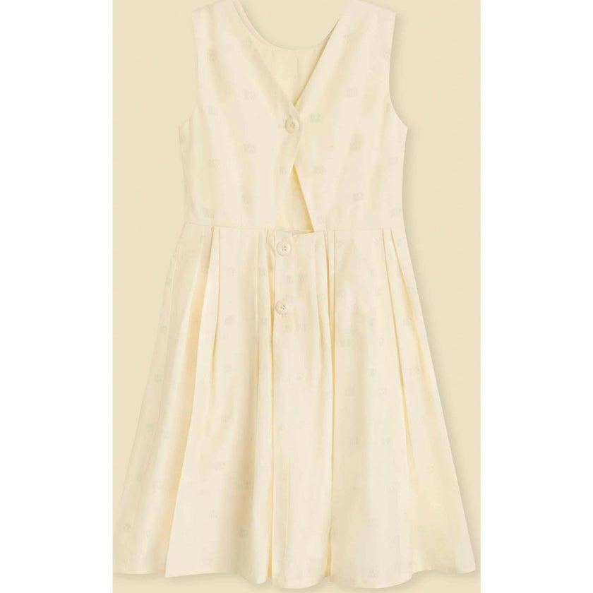 Organic Button Back Dress in Buttercup