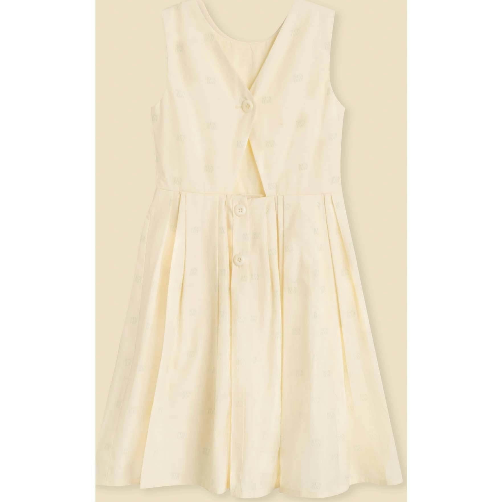 Organic Button Back Dress in Buttercup