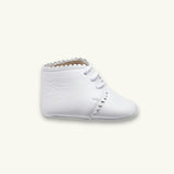 Baby Scalloped Bootie | White Leather