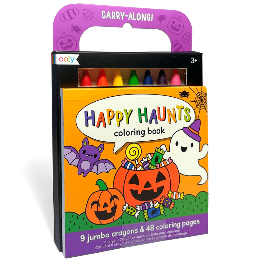 Carry-Along! Coloring Book and Crayon Set - Happy Haunts - Set of 9 Crayons