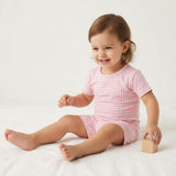 Sugar Gingham Short Sleeve & Shorts Bamboo Toddler Pajama Set