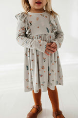 Girl's Long Sleeve Ruffle Dress
