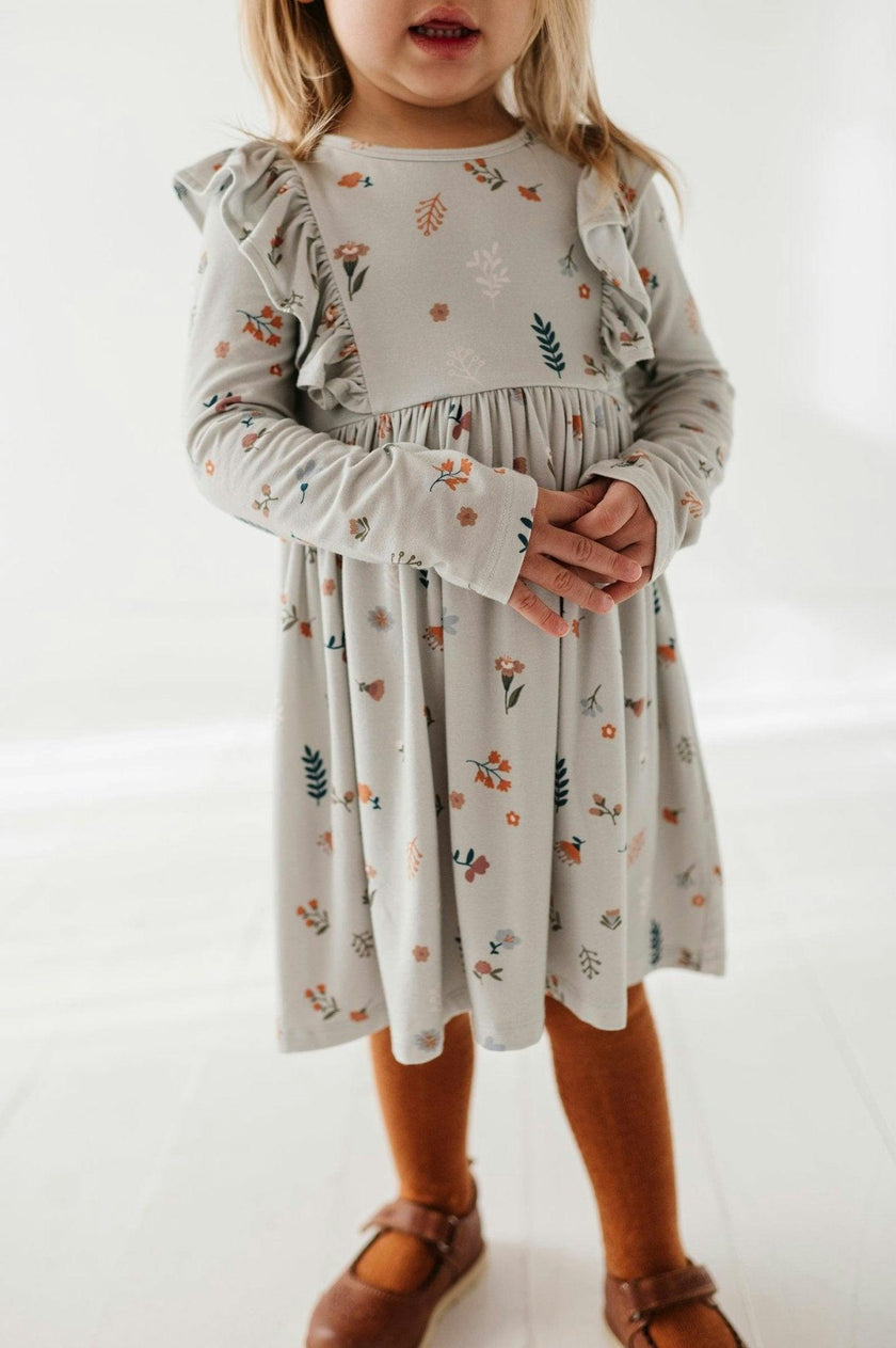 Girl's Long Sleeve Ruffle Dress