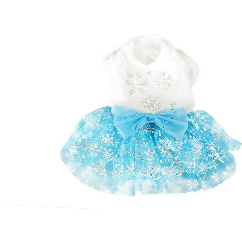 LIGHT BLUE TWINKLING SNOWFLAKE DRESS, Blue