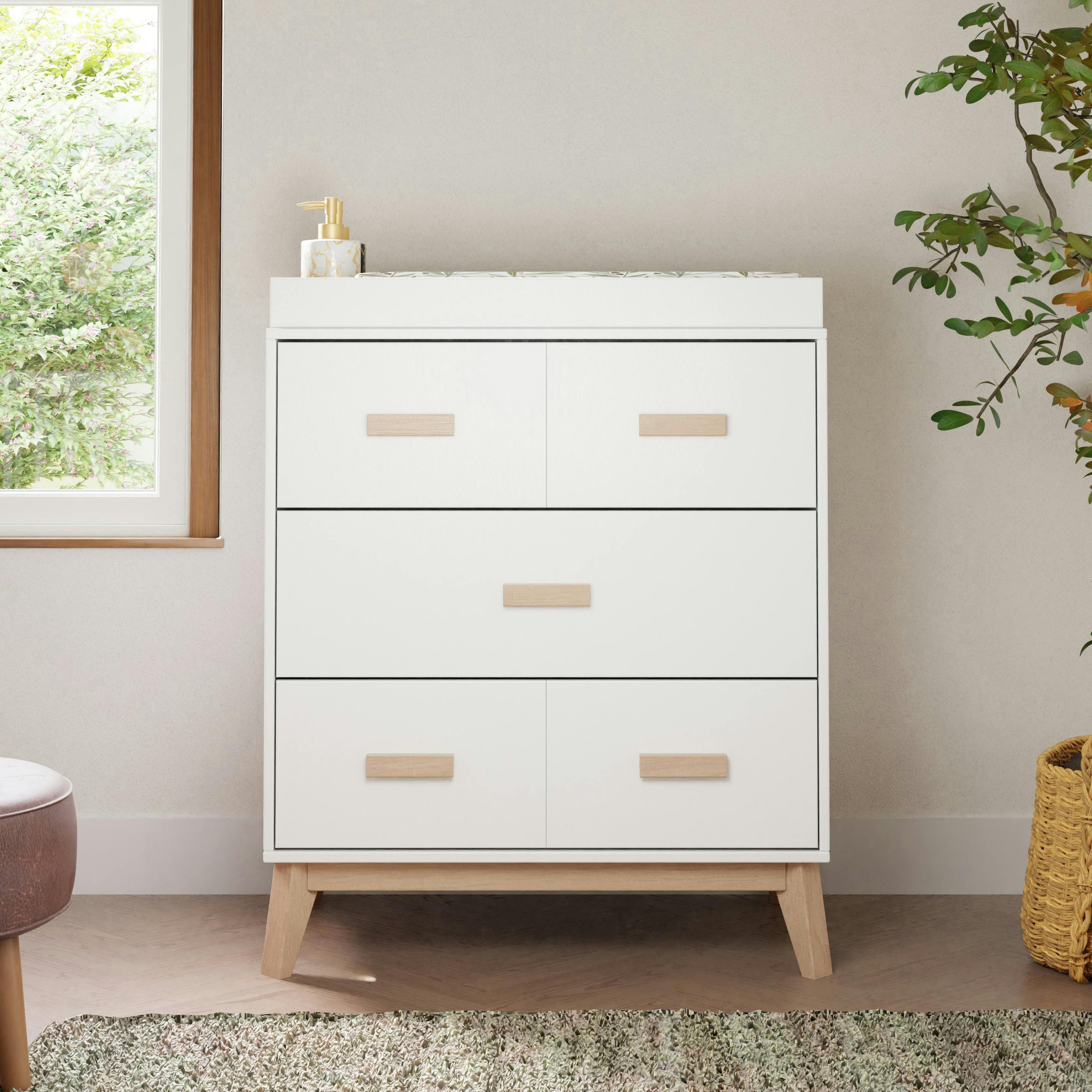 Scoot 3-Drawer Compact Changer Dresser with Removable Changing Tray (34