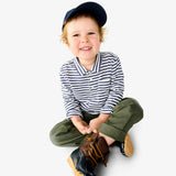 Kids long sleeve polo in stripe