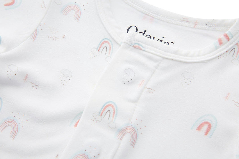 Bamboo Magnetic Footie Pajama - Arc en ciel
