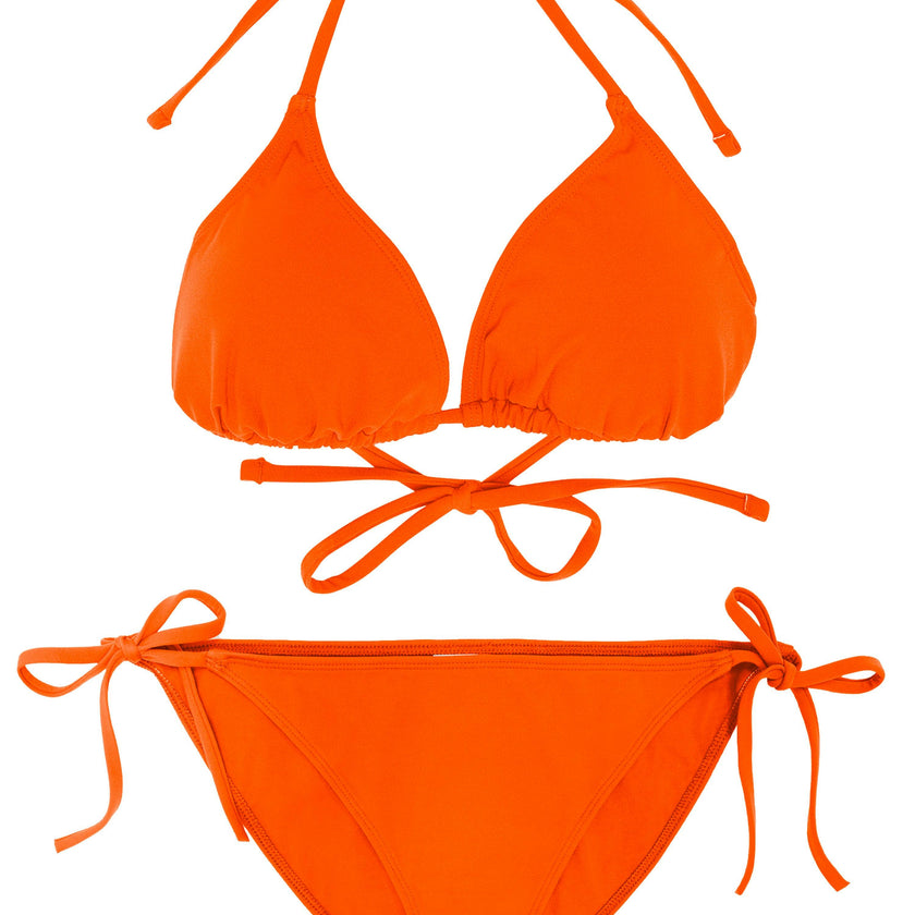 Teen Two-Piece Swimsuit, Mini Triangle & Bikini - Tiger Orange