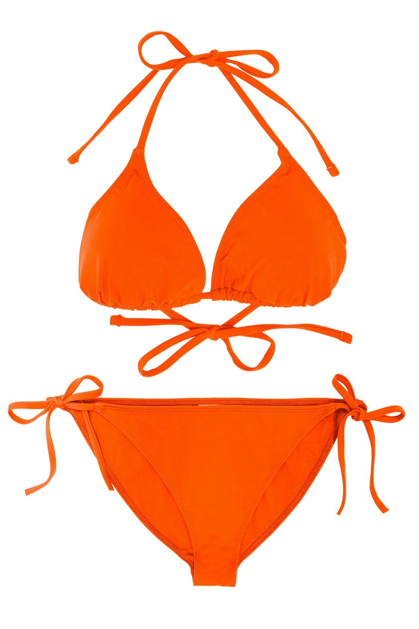 Teen Two-Piece Swimsuit, Mini Triangle & Bikini - Tiger Orange