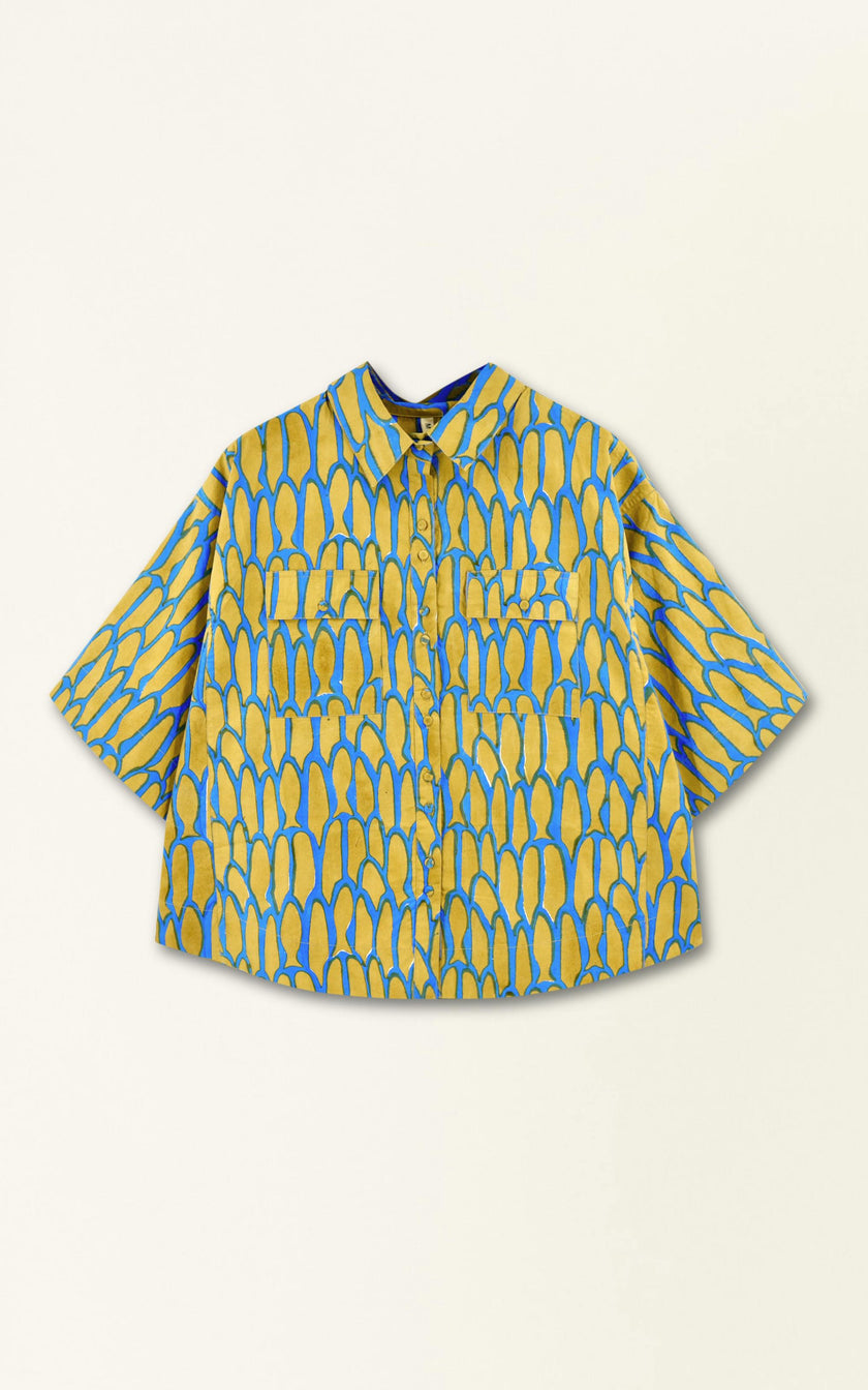 Kyoto Short Sleeved Shirt in Bluefish