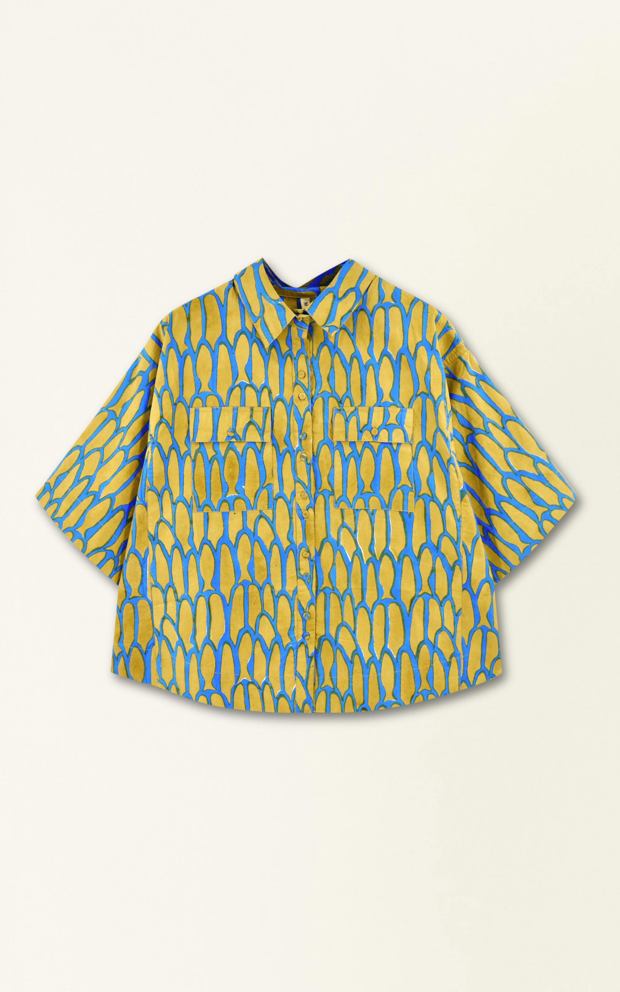 Kyoto Short Sleeved Shirt in Bluefish