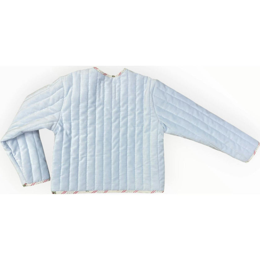 Quilted Velvet Jacket in Frost and Holiday Dot Stripe | Girls Jacket