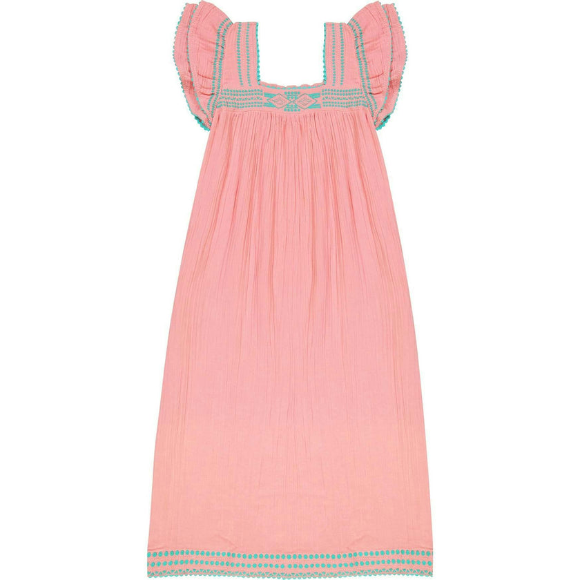Women's Maxi Sandrine Embroidered Dress, Pink