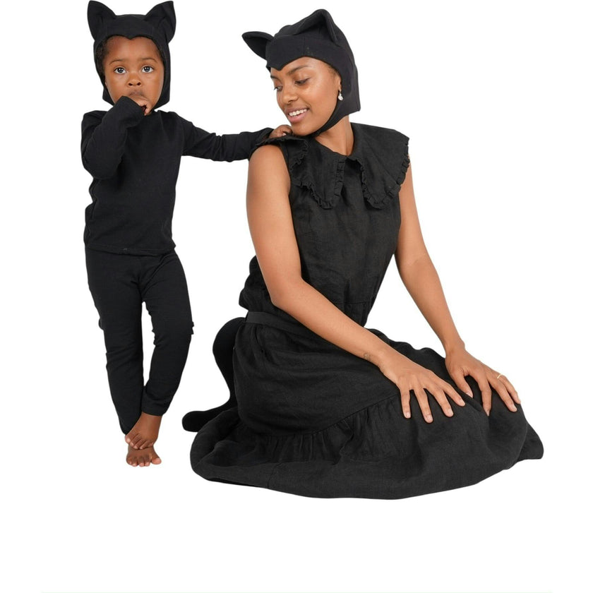 Adult Black Cat Hat & Tail Accessory Set