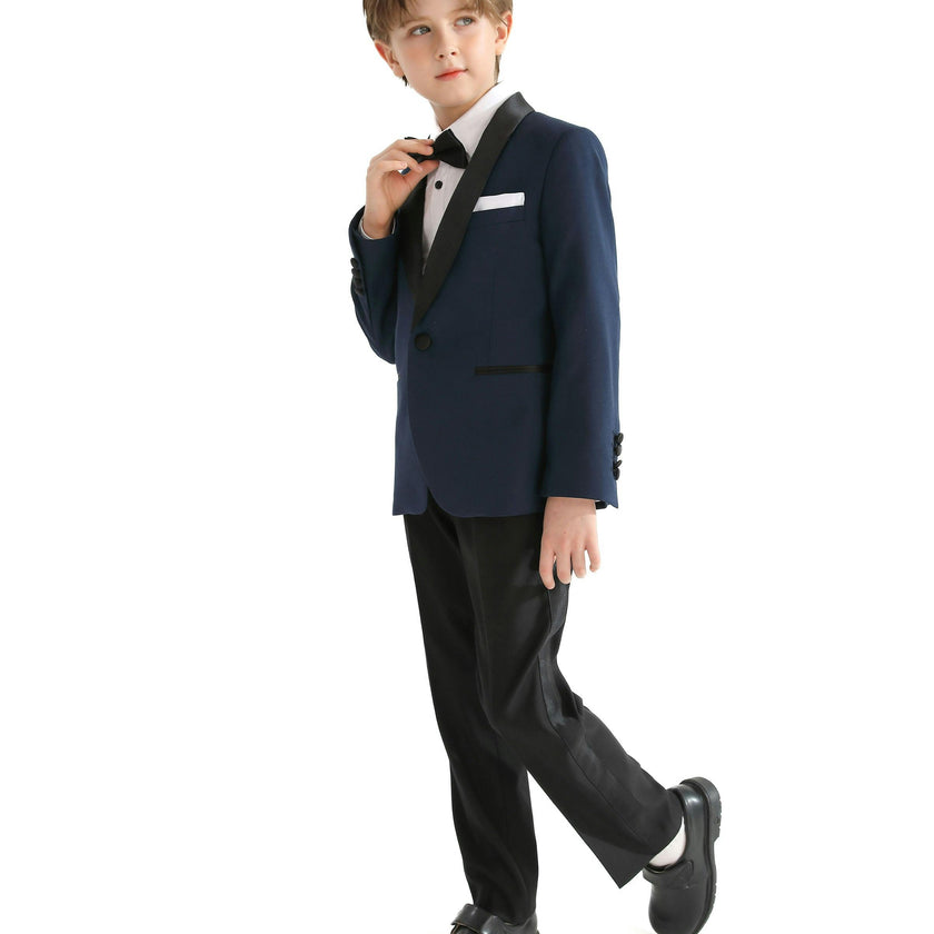 Navy Moustache Shawl Lapel Tuxedo Set