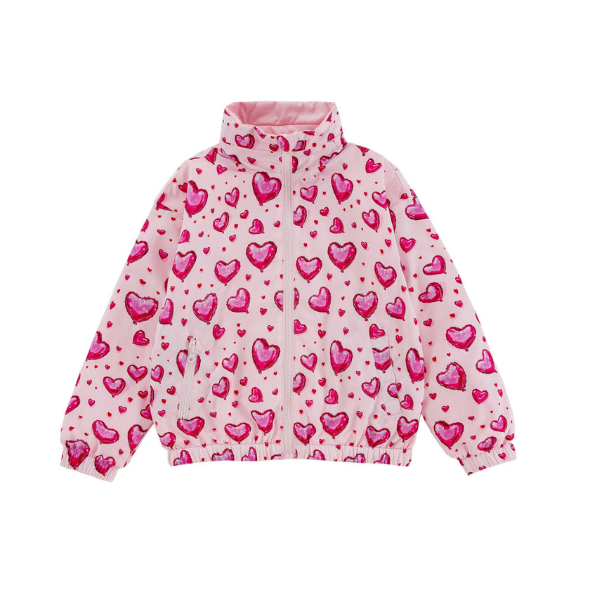 Max Reversible Rain Jacket Windbreaker, Hearts Galore