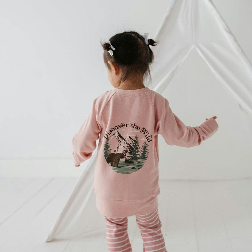 Girl's Raglan Sweatshirt Slate Daisy