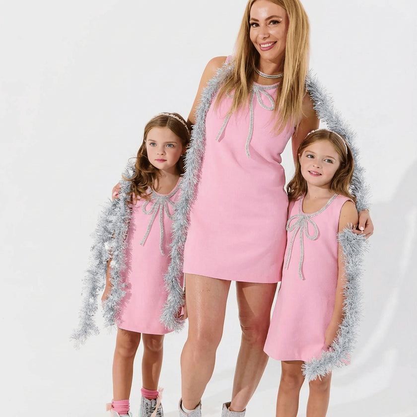 Pink Velvet Bow Princess Dress