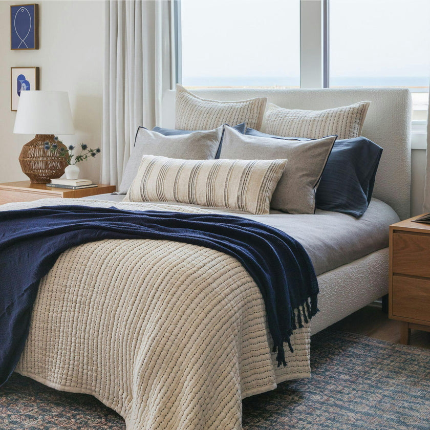 Coastal Stitch Euro Sham Set