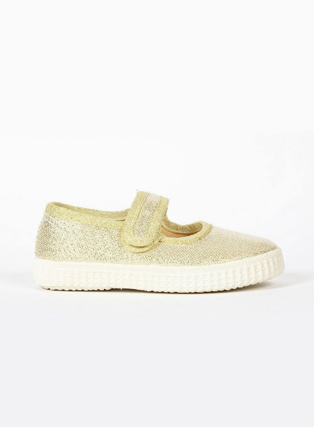 Hampton Canvas Martha Shoes in Gold