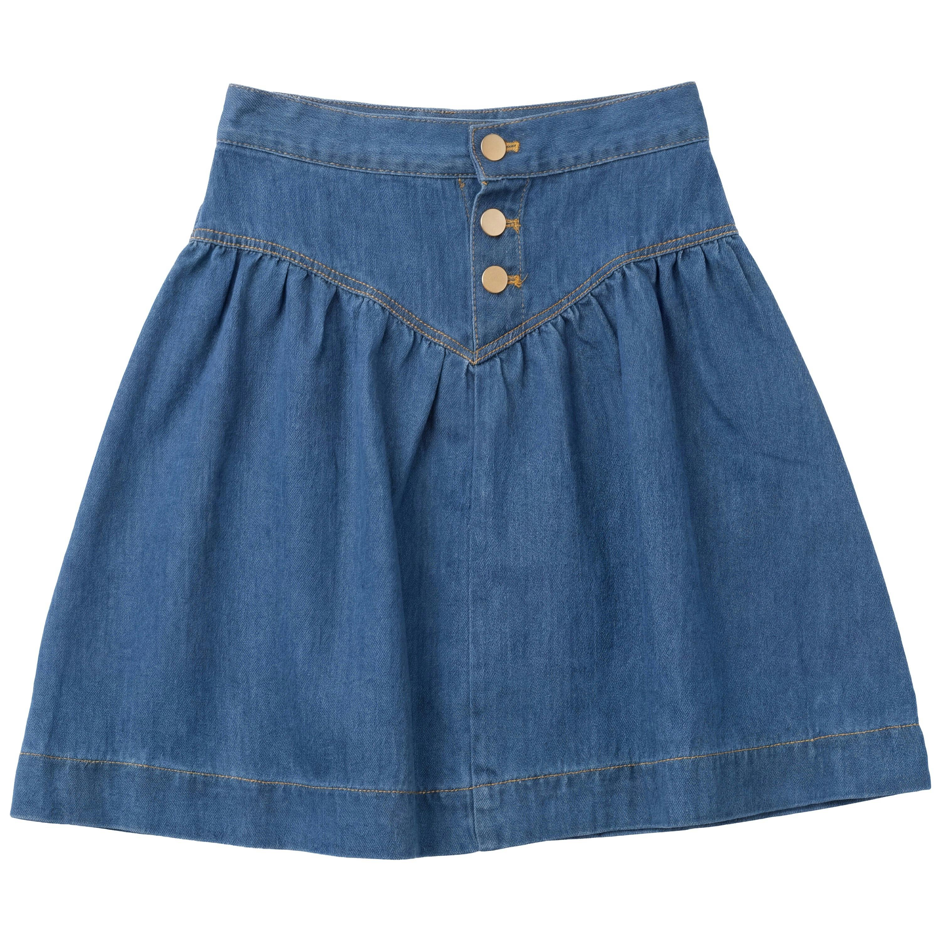 Denim V Yoke Skirt