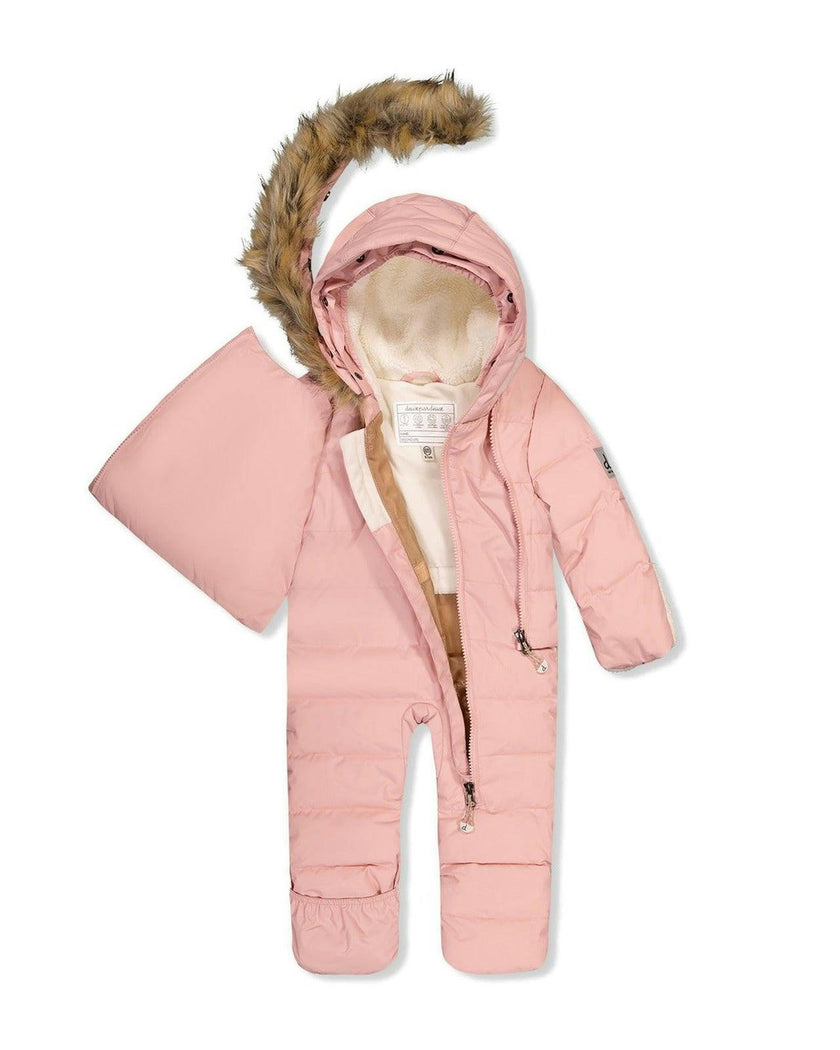 Baby Snug One Piece Snowsuit Adapted For Car Seats Pale Dusty Pink