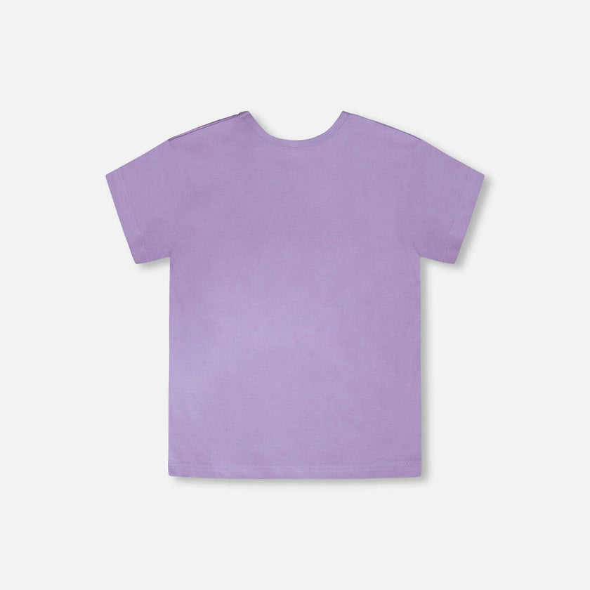 Organic Cotton Jersey T-Shirt Mauve With Sneakers
