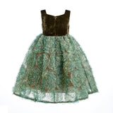 Green Bellina Velvet Tulle Dress