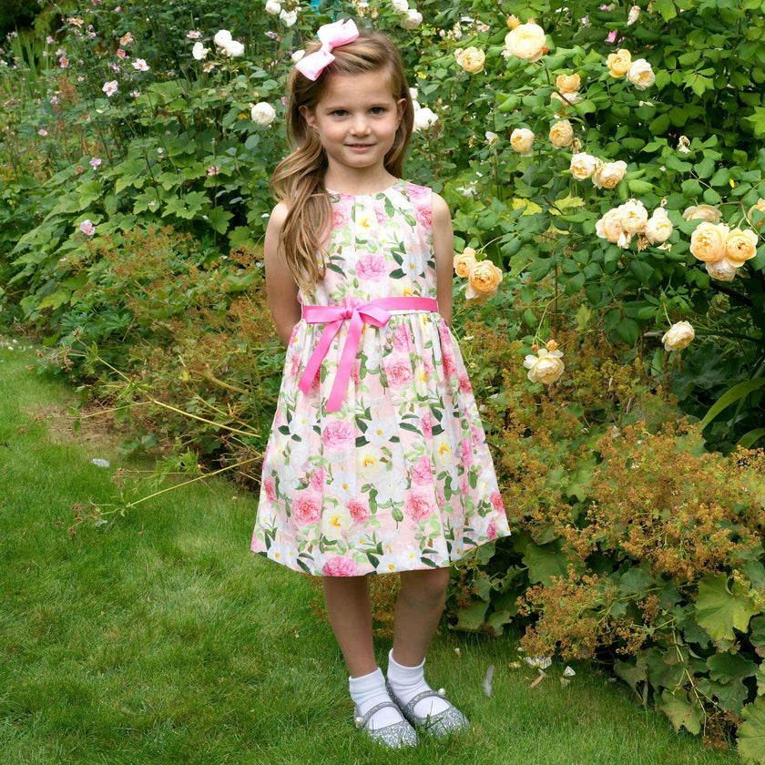 Pink Rose Sash Dress