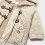 Cream Knitted Hooded Jacket