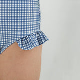 girls newport navy gingham ruffle cap sleeve one piece