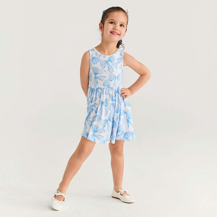 Edda Bow Back Twirl Dress