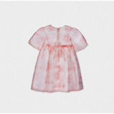 Esperanza Girl Dress Short sleeve, Pink Flower Organza